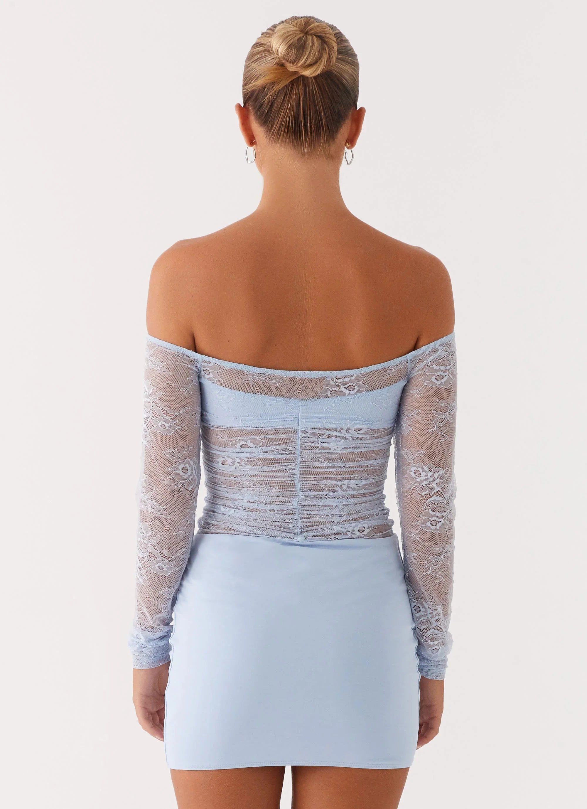 Collide Lace Mini Dress - Blue