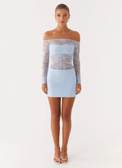 Collide Lace Mini Dress - Blue