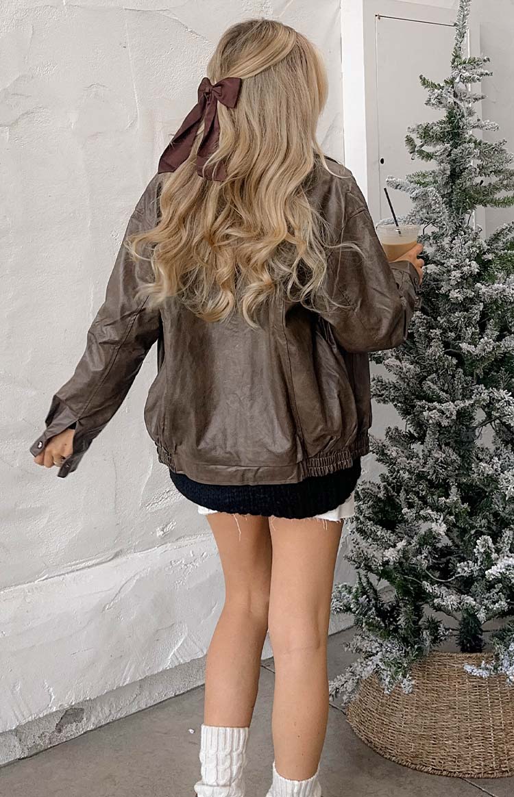 Abbi PU Black Bomber Jacket